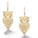 GOLD OWL FILIGREE LIGHT WEIGHT EARRINGS