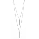 SILVER  VERTICAL BAR  LAYER NECKLACE
