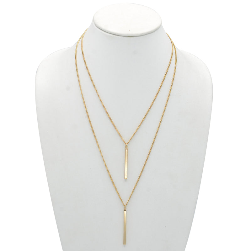 GOLD VERTICAL BAR  LAYER NECKLACE