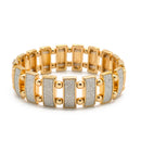 GOLD RECTANGLE GLITTER MEMORY WIRE STRETCH BRACELET
