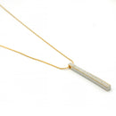 GOLD GLITTER BAR PENDANT LONG NECKLACE