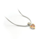 TWO TONE TOPAZ CRYSTAL PENDANT NECKLACE
