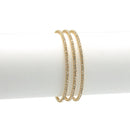 GOLD RHINESTONE CRYSTAL 3 ROW MEMORY COIL WIRE BRACELET