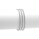 SILVER RHINESTONE CRYSTAL 3 ROW MEMORY COIL WIRE BRACELET