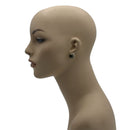 TWO TONE JET CRYSTAL SQUARE EARRINGS SET