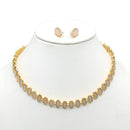 MOTHER OF PEARL GOLD NECKLACE AND EARRINGS SET
