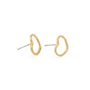 GOLD CRYSTAL HEART POST EARRINGS