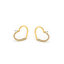GOLD CRYSTAL HEART POST EARRINGS