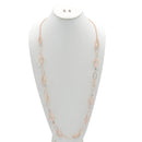 ROSE GOLD CRYSTAL WIRE MESH NET TUBE COLLECTION NECKLACE INSIDE CRYSTAL WIRE MESH EARRINGS AND NECKLACE SET