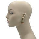 GOLD TURQUOISE AND CORAL DOGRA JHUMKA EARRING
