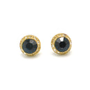 GOLD NAVY CRYSTL POST EARRING