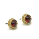 GOLD RED CRYSTAL POST EARRINGGFE2053GDRED(TE4)