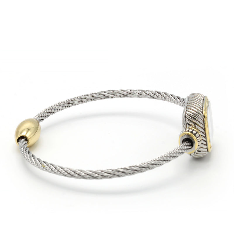 TWO TONE MOTHER OF PEARL CLASSIC CABLE BRACELET