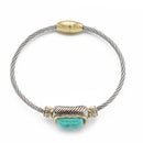 TWO TONE TURQUOISE CLASSIC CABLE BRACELET