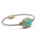 TWO TONE TURQUOISE CLASSIC CABLE BRACELET