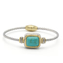 TWO TONE TURQUOISE CLASSIC CABLE BRACELET