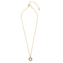 Gold Circle Crystal Pendant Necklace – 18"+3" Adjustable Chain