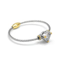 TWO TONE CLEAR CRYSTAL CLASSIC CABLE BRACELET 4110BR-CLEAR(FD17)