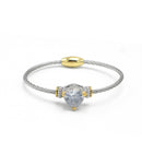 TWO TONE CLEAR CRYSTAL CLASSIC CABLE BRACELET 4110BR-CLEAR(FD17)