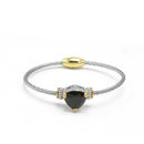TWO TONE BLACK CRYSTAL CLASSIC CABLE BRACELET