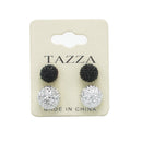 BLACK AND SILVER FIRE BALL EARRING
