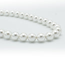SILVER 12 MM WHITE PEARL SHORT NECKLACE