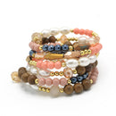 GOLD MIX BEAD MEMORY WIRE BRACELET