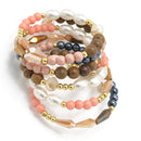 GOLD MIX BEAD MEMORY WIRE BRACELET