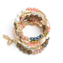 GOLD MIX BEAD MEMORY WIRE BRACELET