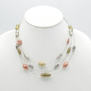 TRI-TONE NECKLACE AND EARRINGS SET