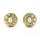 TWO TONE CREAM PEARL EARRINGS