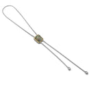 TWO TONE ABALONE PENDANT ENGRAVED TASSEL NECKLACE