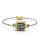 TWO TONE ABALONE CLASSIC CABLE BRACELET12506BR-AB  FD7