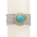 TURQUOISE TWO TONE MULTI STRANDS BRACELET