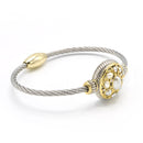 TWO TONE PEARL CLASSIC MAGNETIC CLASP CABLE BRACELET