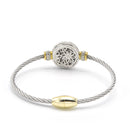 TWO TONE PEARL CLASSIC MAGNETIC CLASP CABLE BRACELET