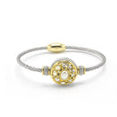 TWO TONE PEARL CLASSIC MAGNETIC CLASP CABLE BRACELET