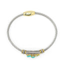 TWO TONE TURQUOISE MAGNETIC CLASP CLASSIC CABLE BRACELET