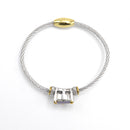 TWO TONE AMETHYST CRYSTAL CLASSIC CABLE BRACELET