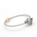 TWO TONE AMETHYST CRYSTAL CLASSIC CABLE BRACELET