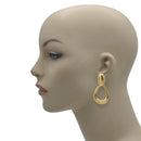 God Teardrop Clip-On Earrings