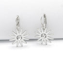 RHODIUM WHITE CRYSTAL FLOWER EARRINGS