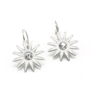 RHODIUM WHITE CRYSTAL FLOWER EARRINGS