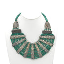 DARK GREEN RESIN BONE STATEMENT NECKLACE
