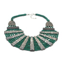 DARK GREEN RESIN BONE STATEMENT NECKLACE