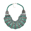 DARK GREEN RESIN BONE STATEMENT NECKLACE