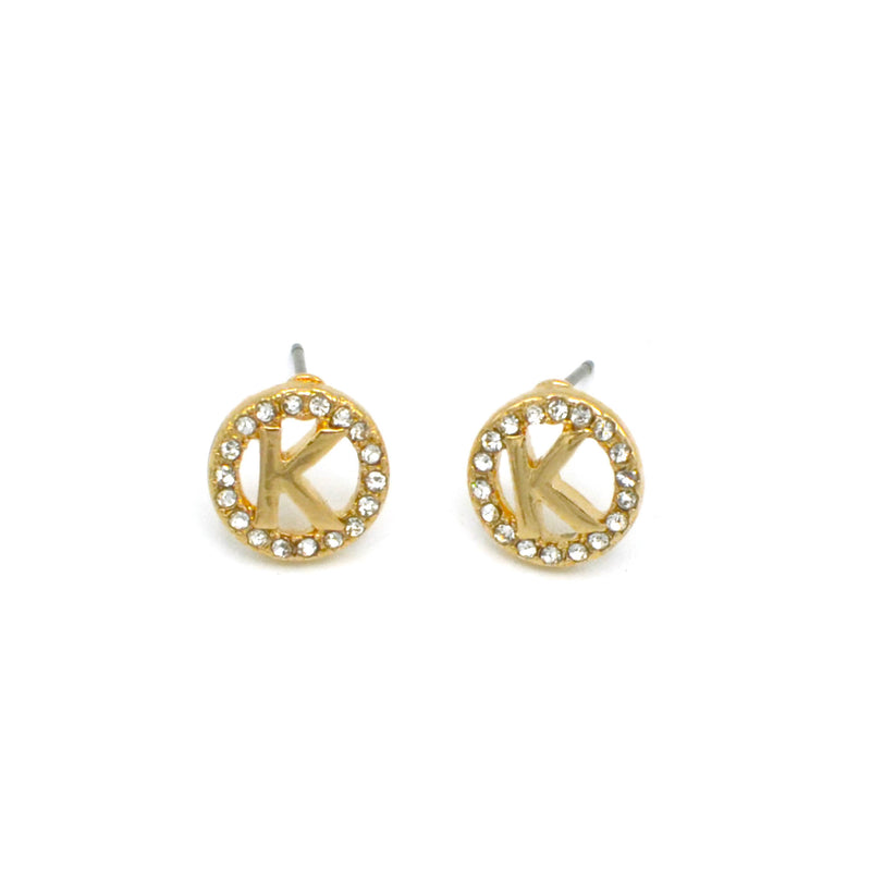 GOLD INITIAL K EARRINGS