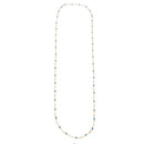 GOLD BLUE EVIL EYE AND CRYSTAL EXTRA LONG NECKLACE