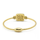 GOLD PAVE CRYSTAL ENGRAVED CLASSIC CABLE BRACELET