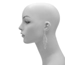 RHINESTONES CRYSTAL RHODIUM TASSEL DROP EARRINGS